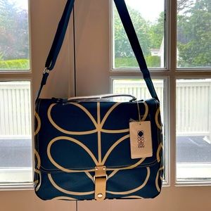 NWT Orla Kiely Marine Blue Satchel Bag